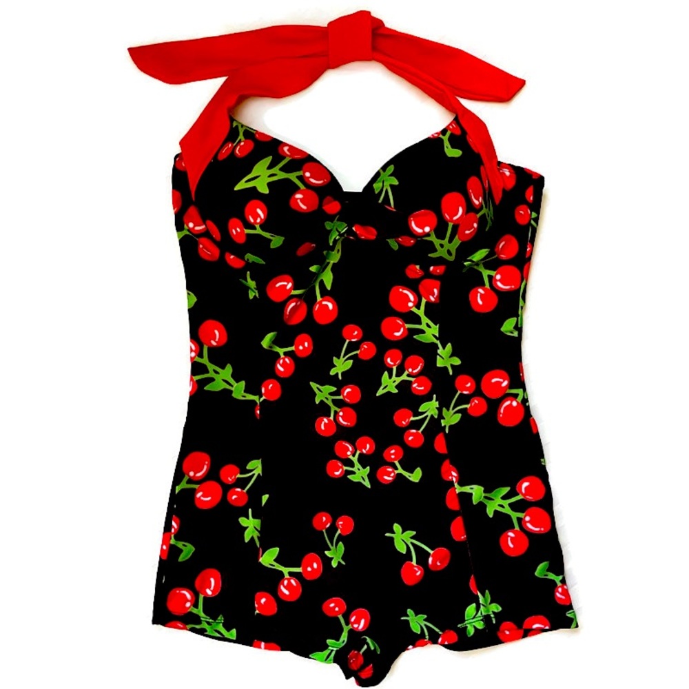Cherry Print One Piece Swimsuit